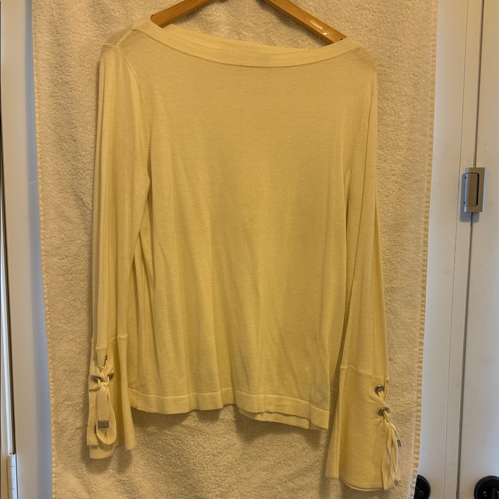 Ralph Lauren Cream Long Sleeve Top with Tie Details